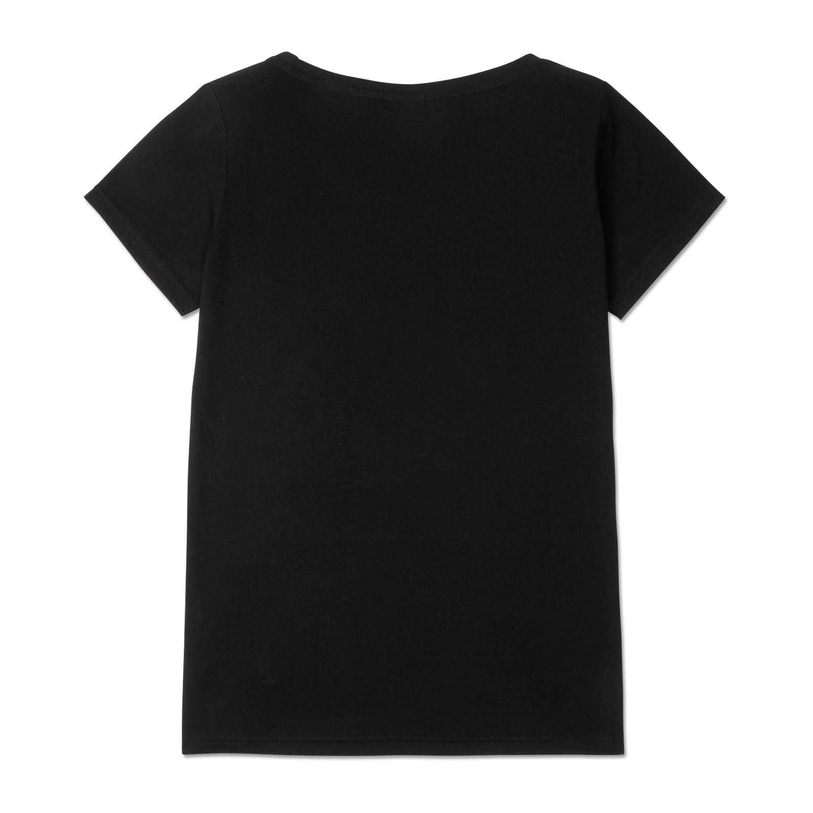 Rückansicht des schwarzen BVB CLUB T-Shirt Damen ohne sichtbare Logos oder Verzierungen. Schlichter, klassischer Schnitt.
