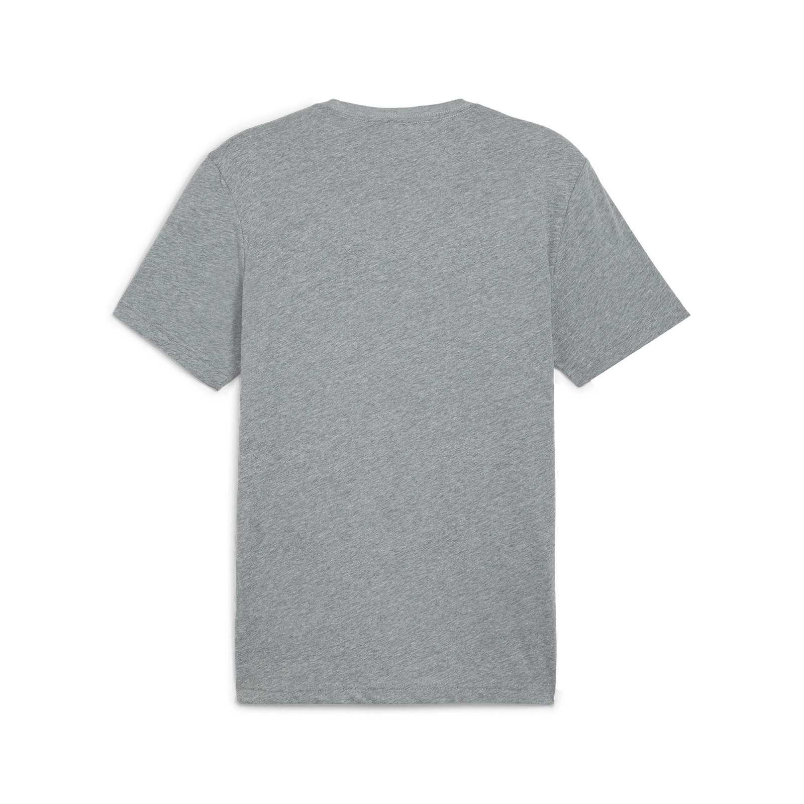Rückansicht des BVB T-Shirt Essential grau 2025 aus einfarbig grauem Stoff, schlichtes Design ohne sichtbares BVB-Emblem oder weitere Details.