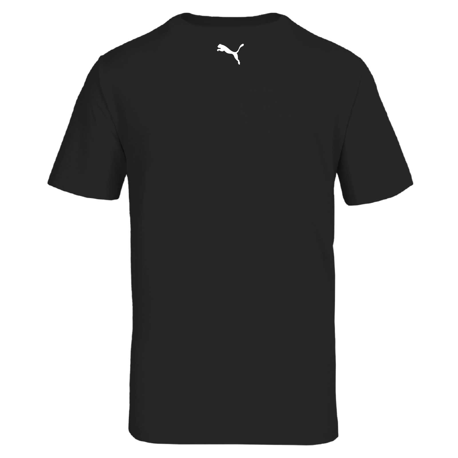 Rückansicht des schwarzgelben BVB T-Shirt Europe is Black Yellow mit kleinem weißen Puma-Logo im Nackenbereich.