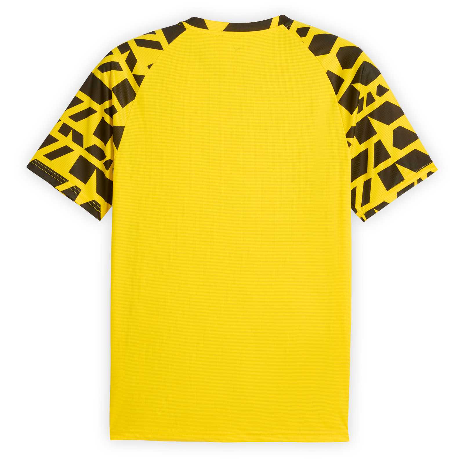 Rückansicht des BVB Warm Up Shirts in kurzarm mit besonderem Muster auf den Ärmeln