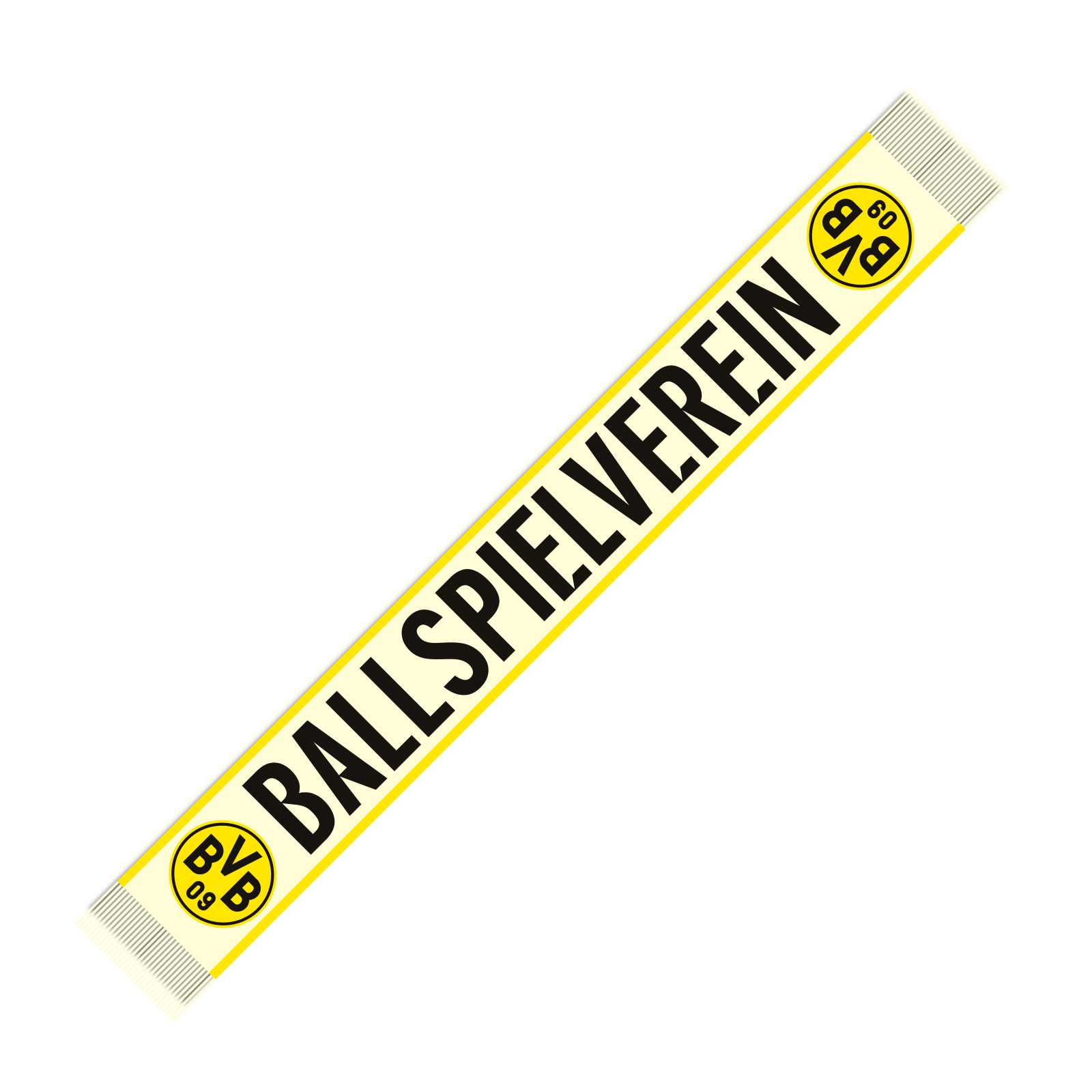 BVB-Schal mit schwarzer "Ballspielverein"-Aufschrift und BVB-Logos.