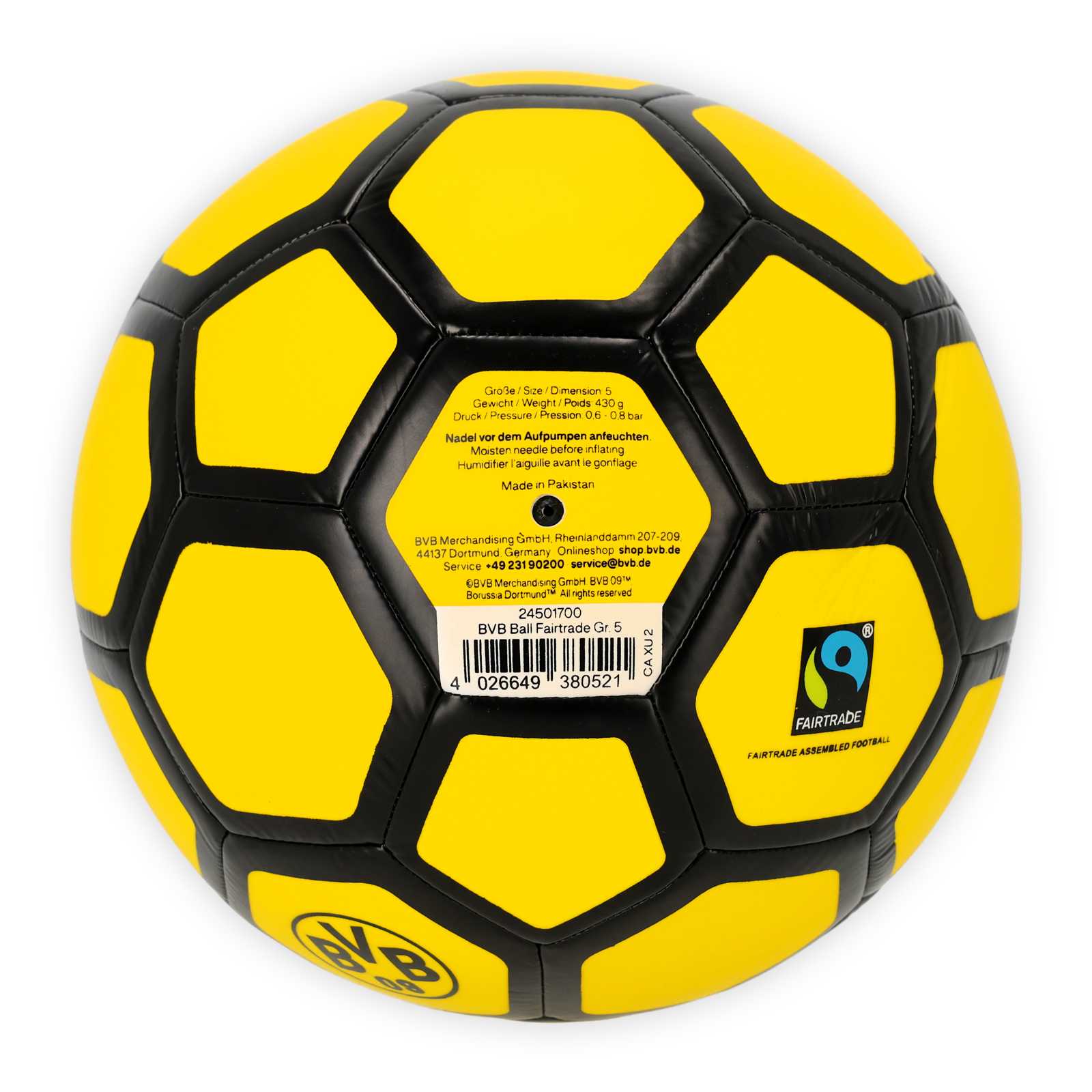 Schwarzgelber Fußball.
