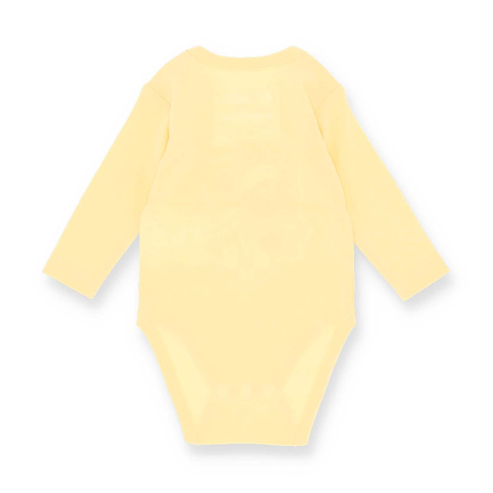 Rückansicht des beigen Bodys für Baby.