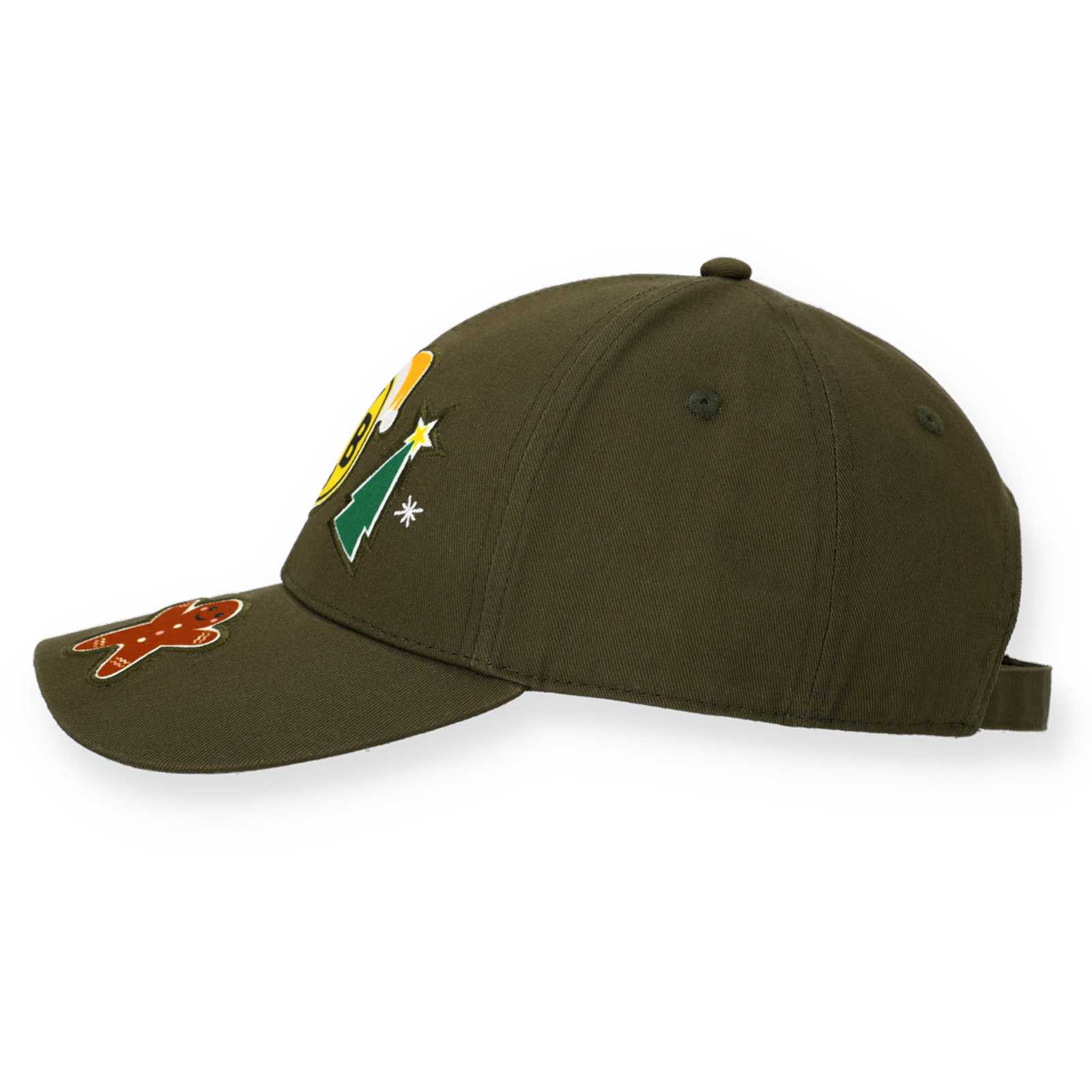 Seitenansicht der dunkelgrünen BVB Kappe.
