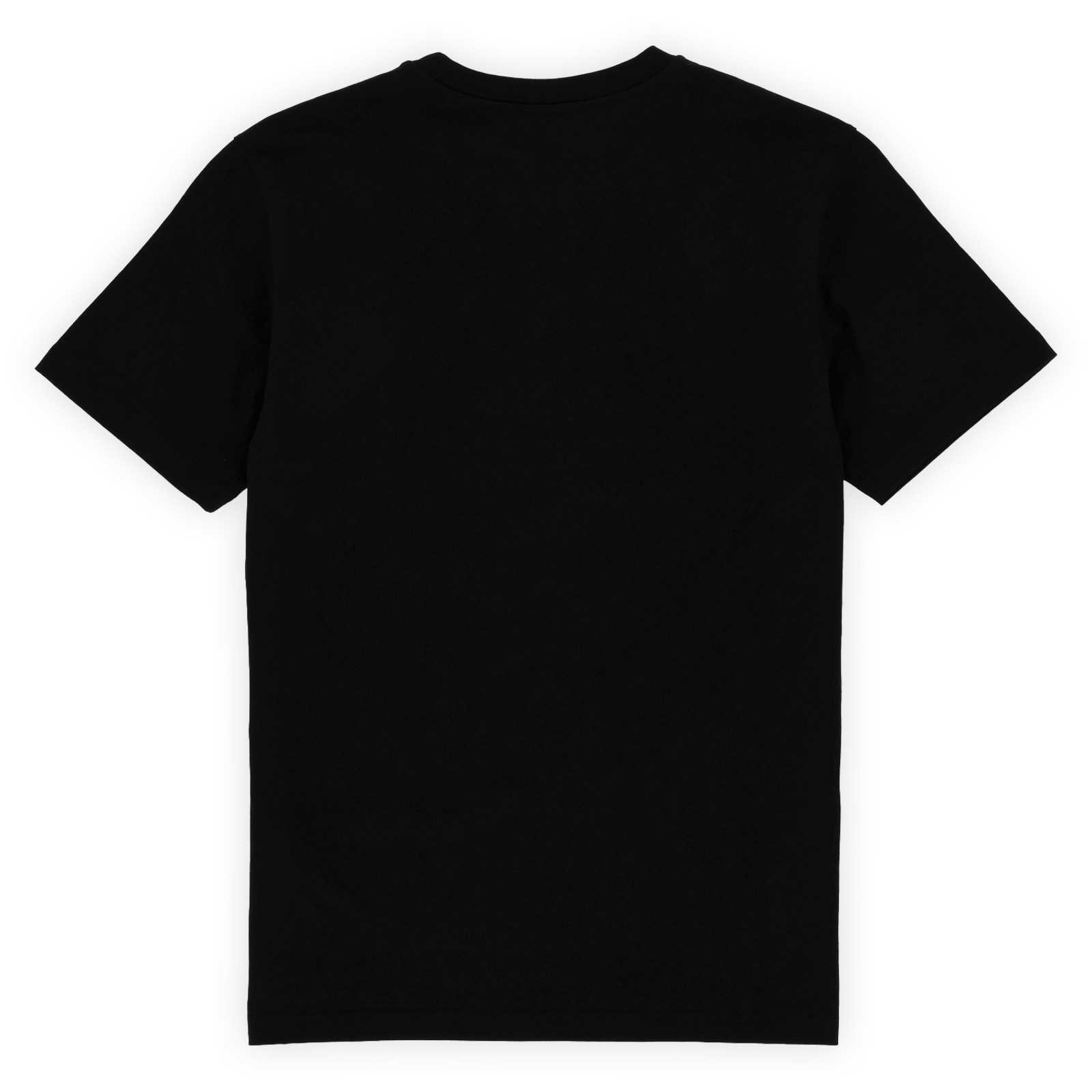 Rückansicht des schwarzen T-Shirts.