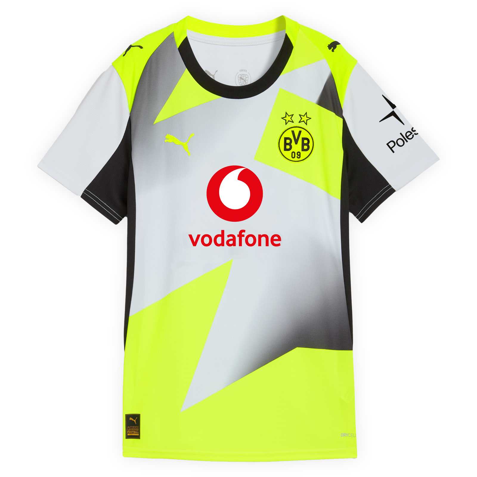 Vorderansicht des Julian Brandt Auswärtstrikots mit Sponsor Vodafone
