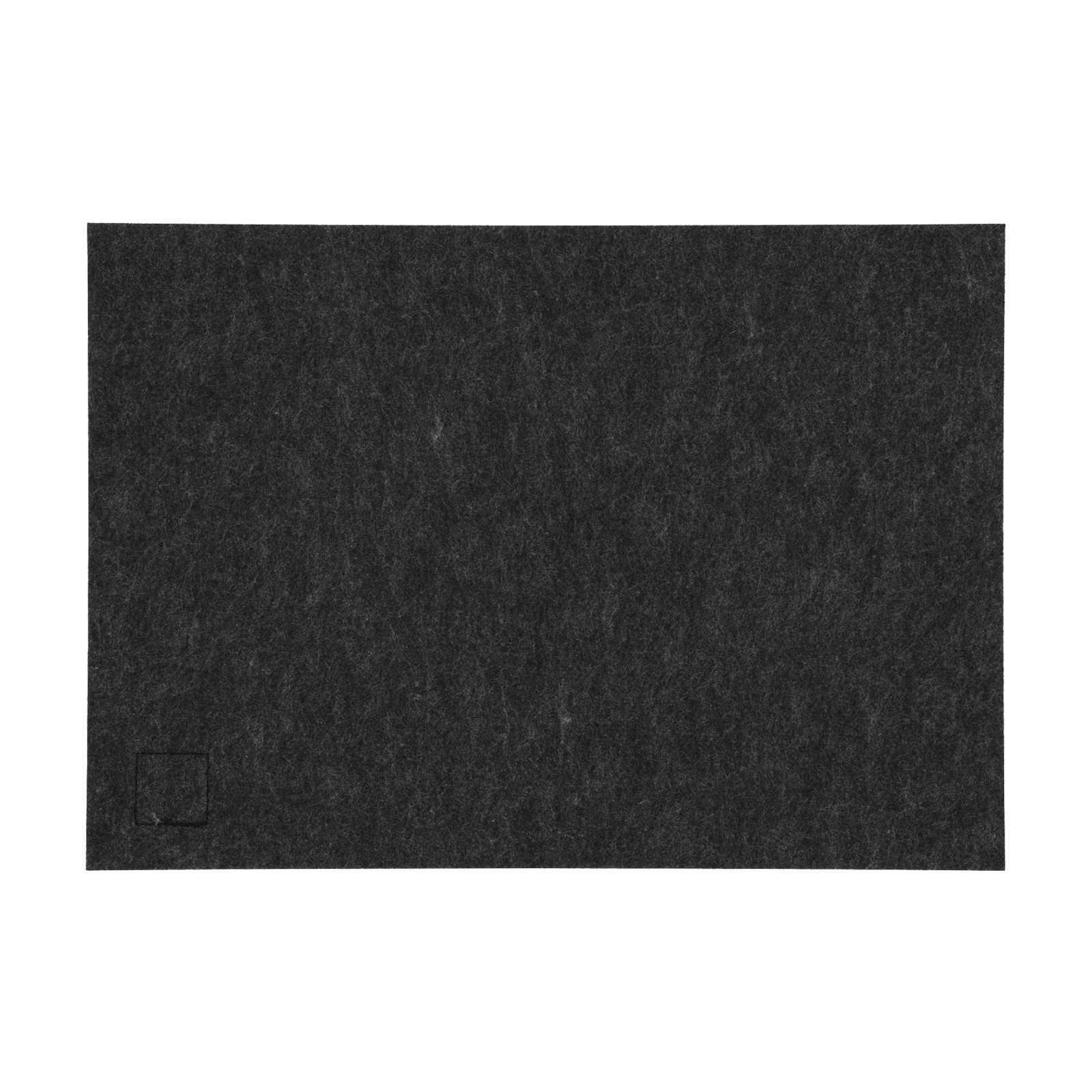 Ansicht von oben der Vorderseite eines schwarzen BVB-Platzsets mit BVB-Logo.